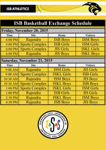 IASAS Basketball Exchange Schedule