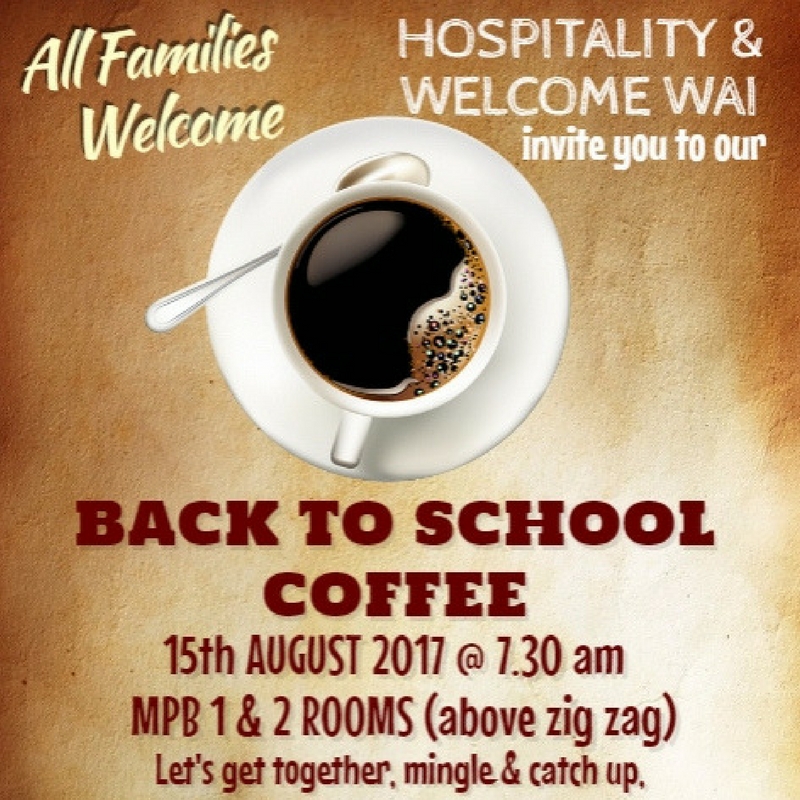 Welcome Back Coffee – August 15th, 7.30am