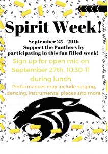 Spirit Week Open mic