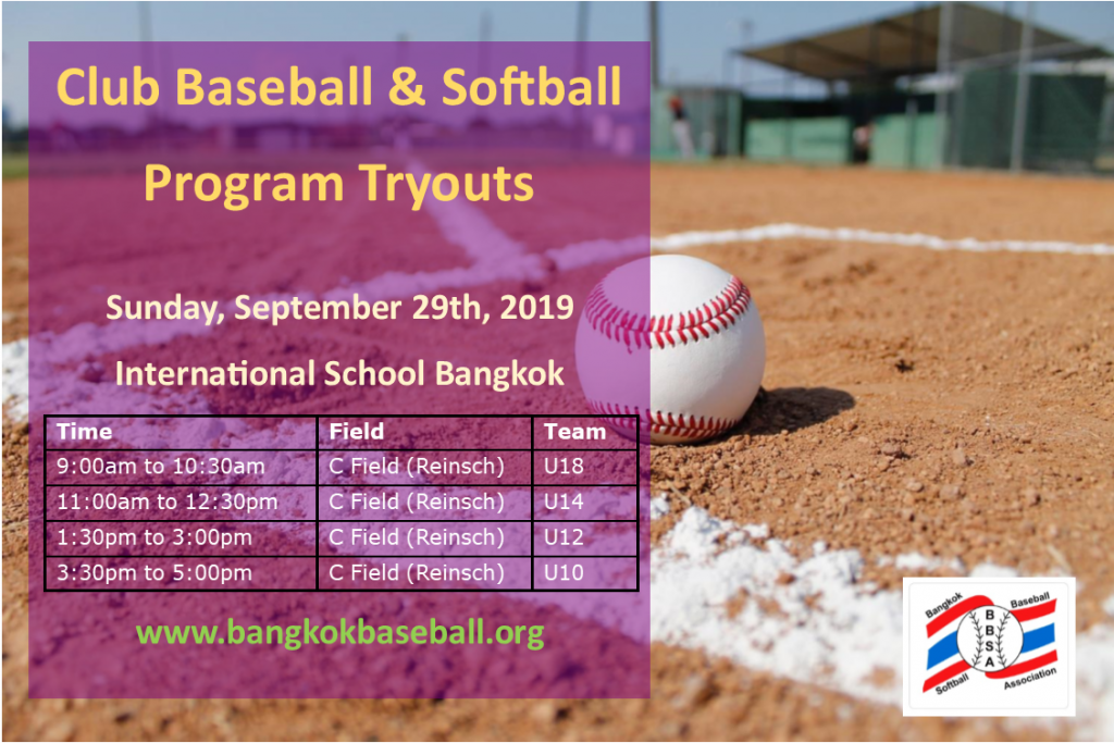 Tryouts for Club (Travel) baseball/softball teams